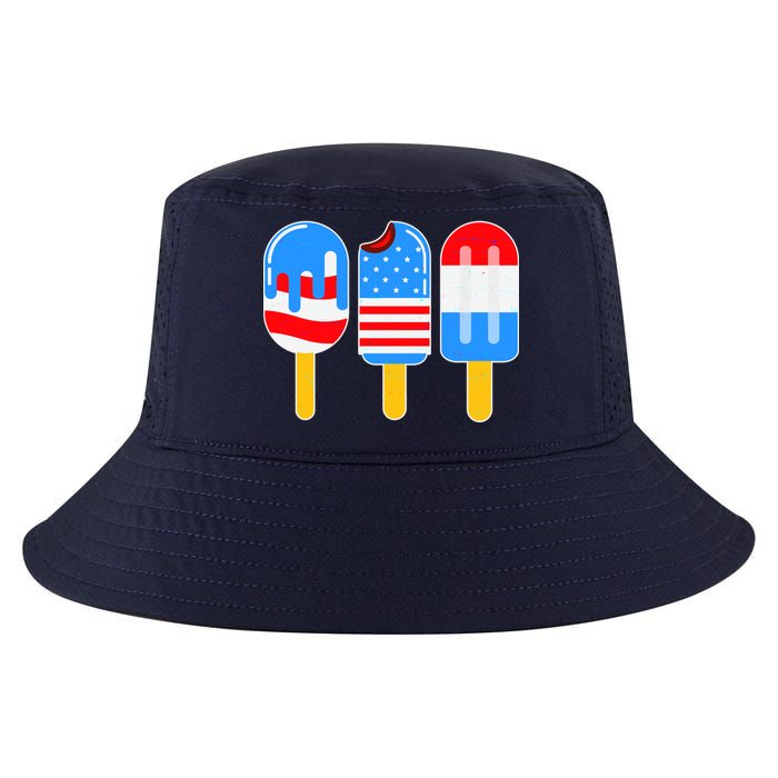 Cute American Flag Popsicles  Cool Comfort Performance Bucket Hat