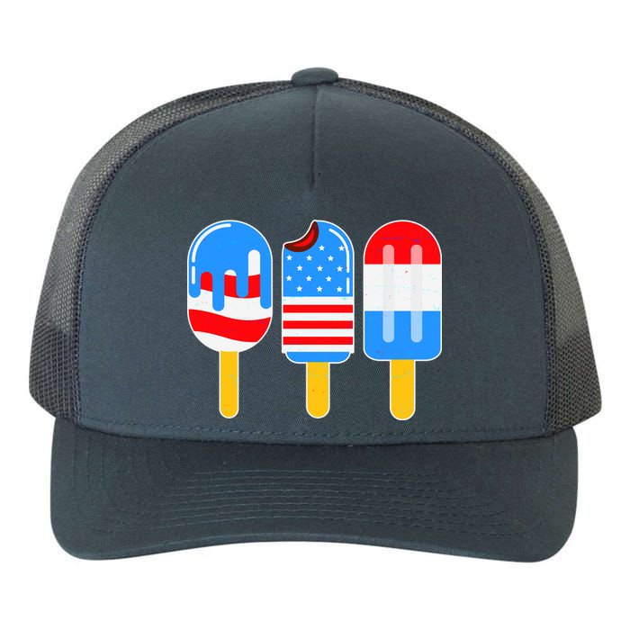 Cute American Flag Popsicles  Yupoong Adult 5-Panel Trucker Hat