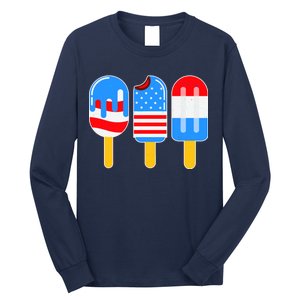 Cute American Flag Popsicles  Long Sleeve Shirt