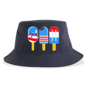 Cute American Flag Popsicles  Sustainable Bucket Hat