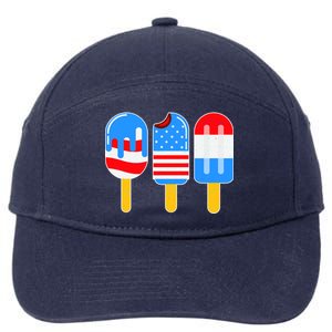 Cute American Flag Popsicles  7-Panel Snapback Hat