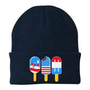 Cute American Flag Popsicles  Knit Cap Winter Beanie