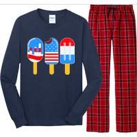 Cute American Flag Popsicles  Long Sleeve Pajama Set