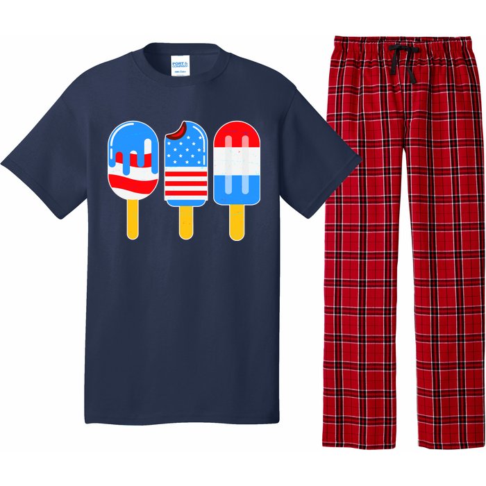 Cute American Flag Popsicles  Pajama Set