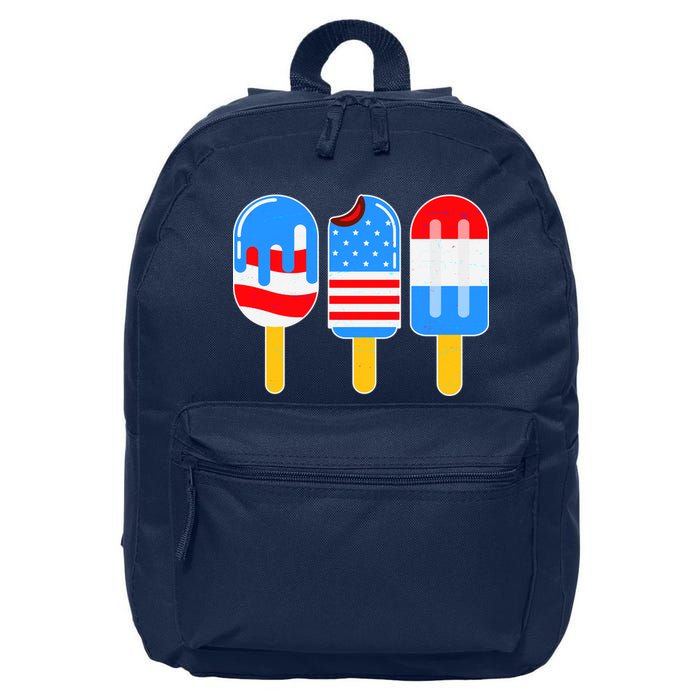 Cute American Flag Popsicles  16 in Basic Backpack