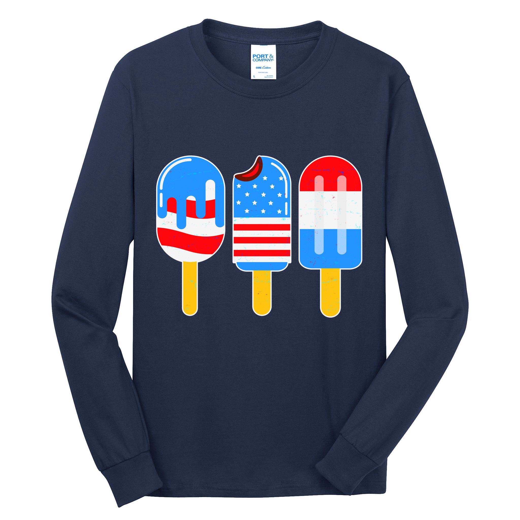 Cute American Flag Popsicles  Tall Long Sleeve T-Shirt