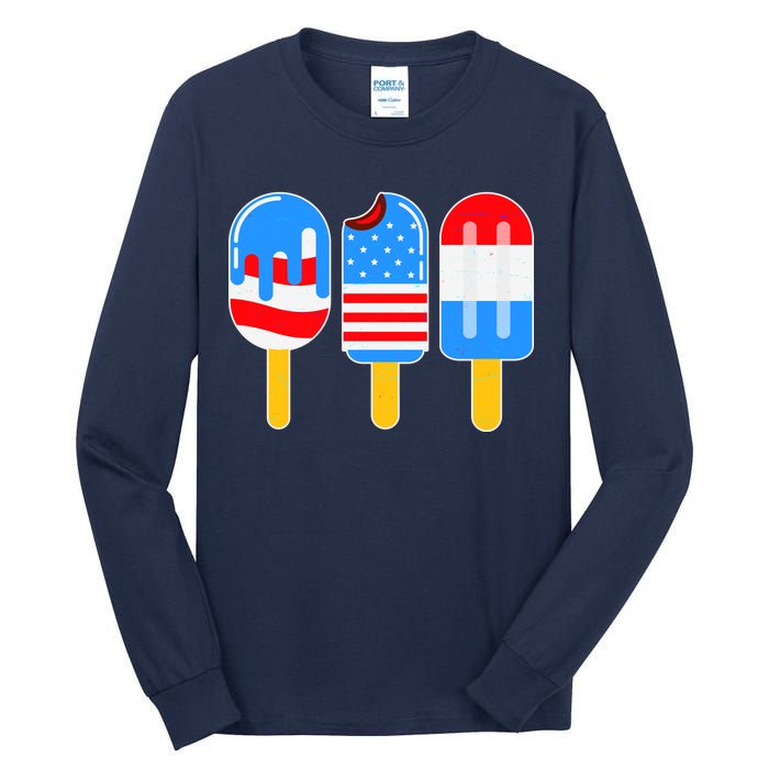 Cute American Flag Popsicles  Tall Long Sleeve T-Shirt