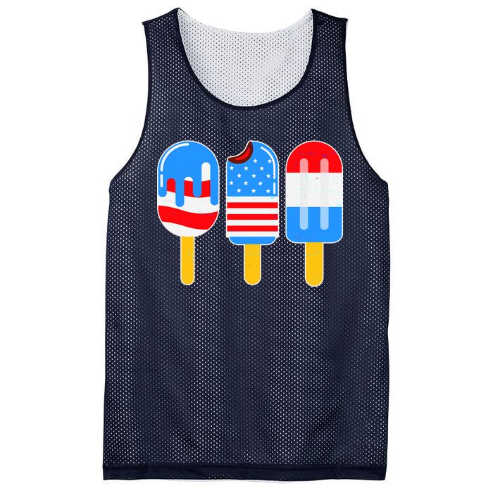 Cute American Flag Popsicles  Mesh Reversible Basketball Jersey Tank