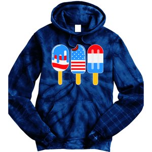 Cute American Flag Popsicles  Tie Dye Hoodie