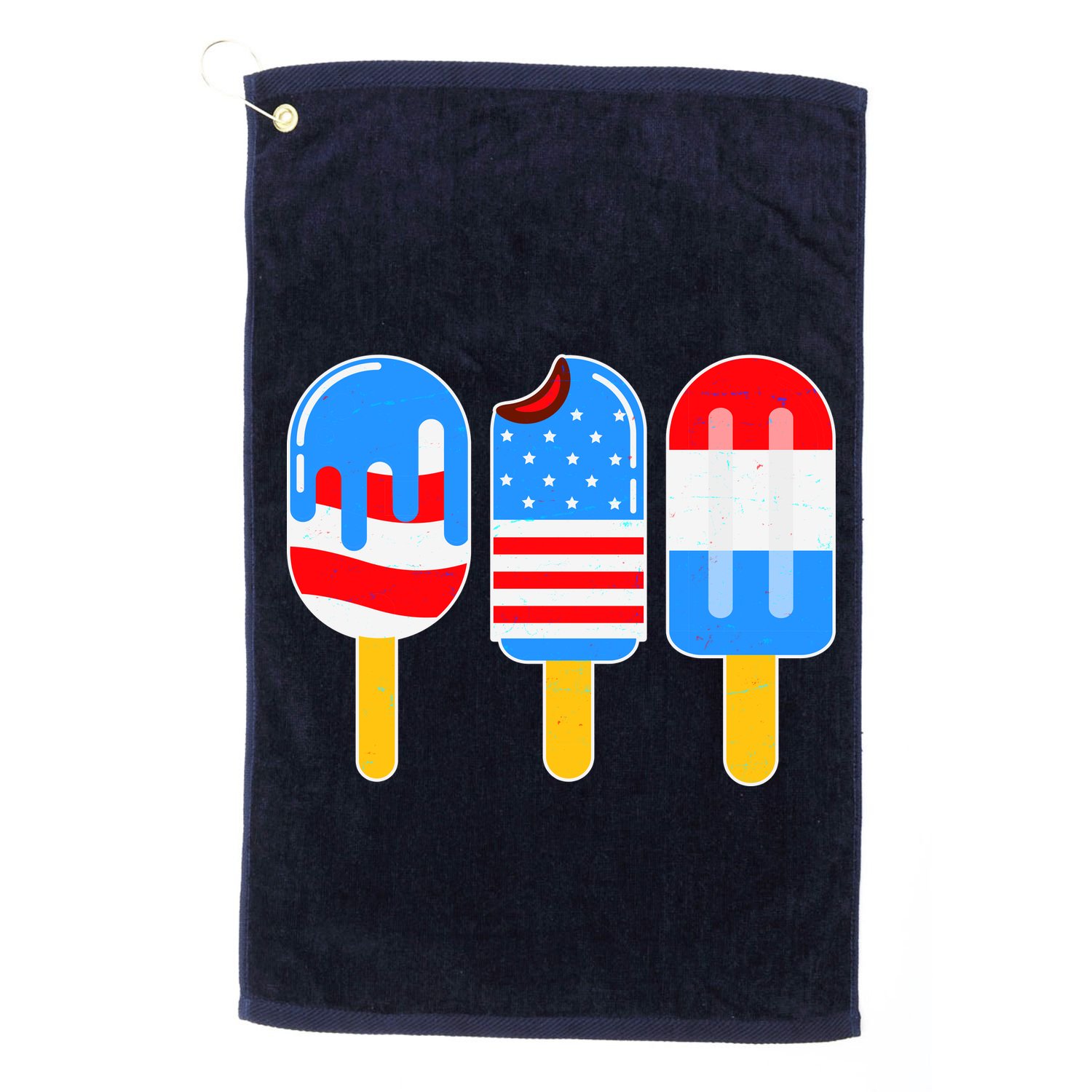 Cute American Flag Popsicles  Golf Towel