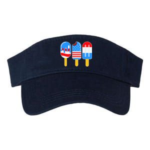 Cute American Flag Popsicles  Valucap Bio-Washed Visor