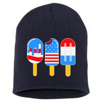 Cute American Flag Popsicles  Short Acrylic Beanie