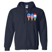 Cute American Flag Popsicles  Full Zip Hoodie