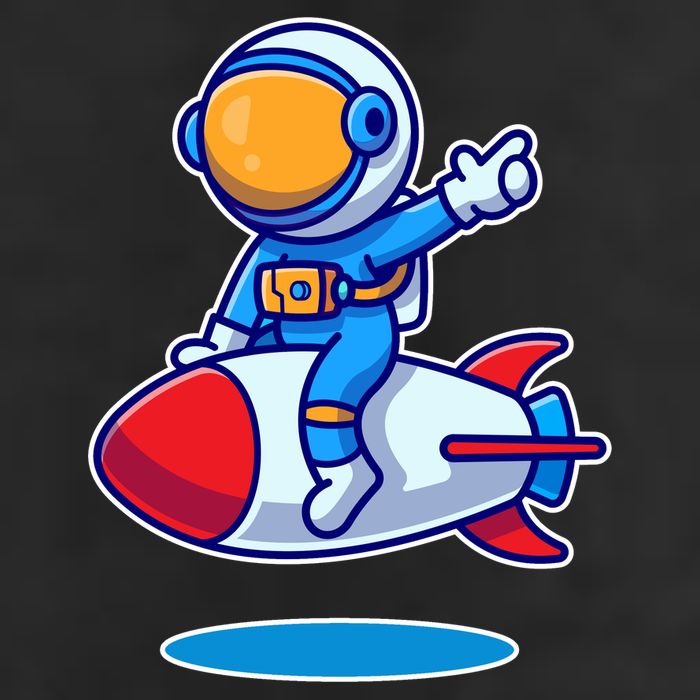Cute Astronaut On Rocket Cartoon 11oz C Handle Ceramic Mug
