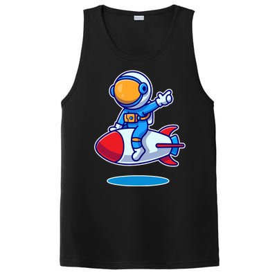 Cute Astronaut On Rocket Cartoon PosiCharge Competitor Tank