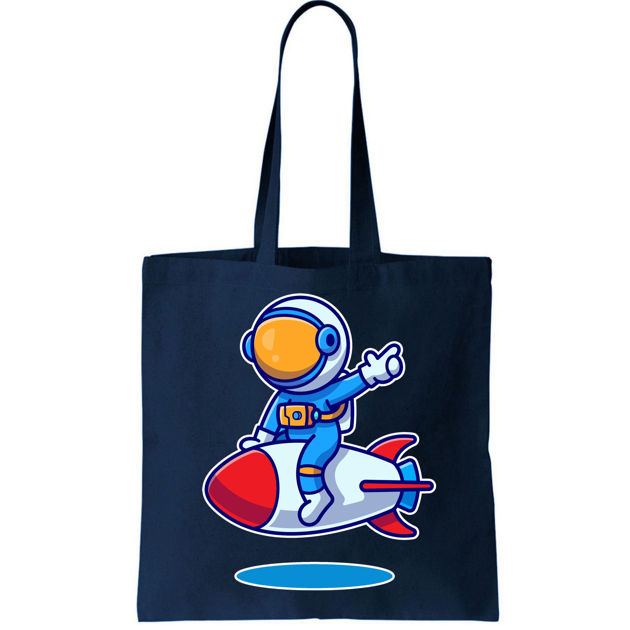 Cute Astronaut On Rocket Cartoon Bag