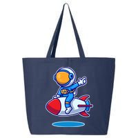 Cute Astronaut On Rocket Cartoon 25L Jumbo Tote