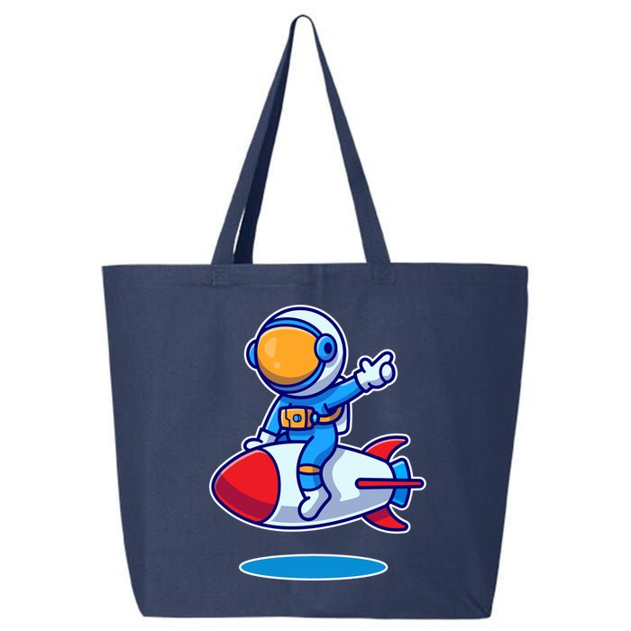 Cute Astronaut On Rocket Cartoon 25L Jumbo Tote
