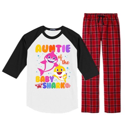 Cute Auntie Of The Baby Shark Raglan Sleeve Pajama Set