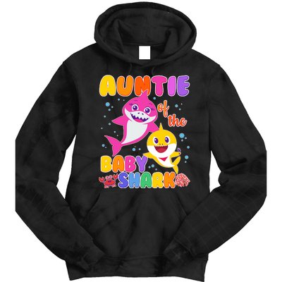 Cute Auntie Of The Baby Shark Tie Dye Hoodie