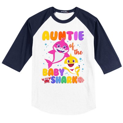 Cute Auntie Of The Baby Shark Baseball Sleeve Shirt