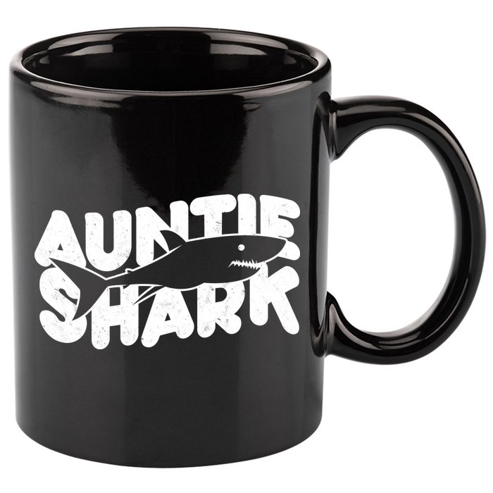 Cute Auntie Shark 11oz C Handle Ceramic Mug
