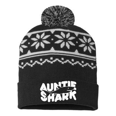 Cute Auntie Shark USA-Made Snowflake Beanie