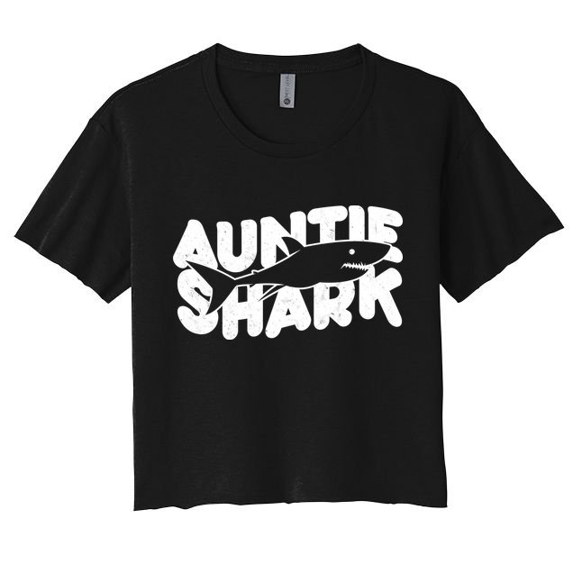Cute Auntie Shark Crop Top