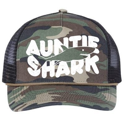 Cute Auntie Shark Retro Rope Trucker Hat Cap