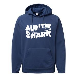 Cute Auntie Shark Performance Fleece Hoodie