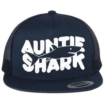 Cute Auntie Shark Flat Bill Trucker Hat