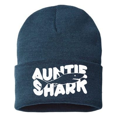 Cute Auntie Shark Sustainable Knit Beanie