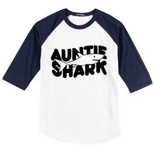 Cute Auntie Shark Baseball Sleeve Shirt