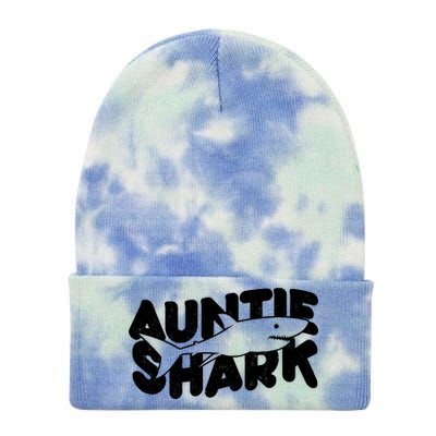 Cute Auntie Shark Tie Dye 12in Knit Beanie