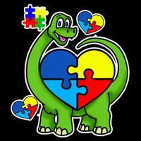 Cute Autism Dino Puzzle Piece Heart Impact Tech Backpack