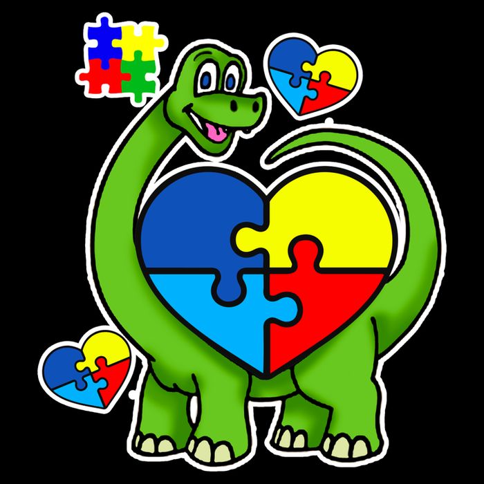 Cute Autism Dino Puzzle Piece Heart Impact Tech Backpack
