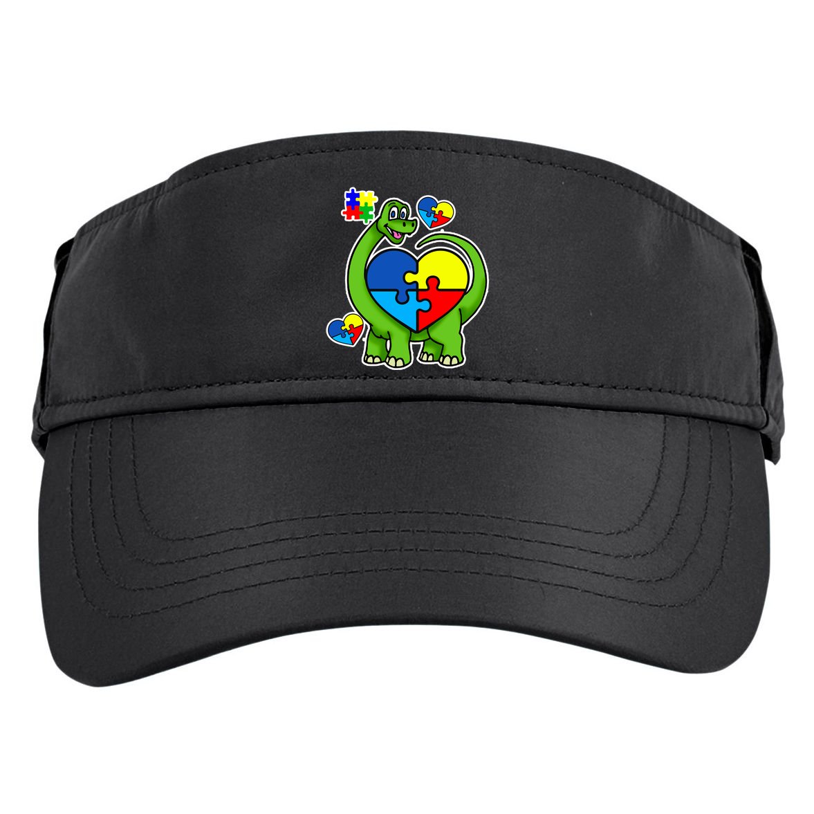 Cute Autism Dino Puzzle Piece Heart Adult Drive Performance Visor