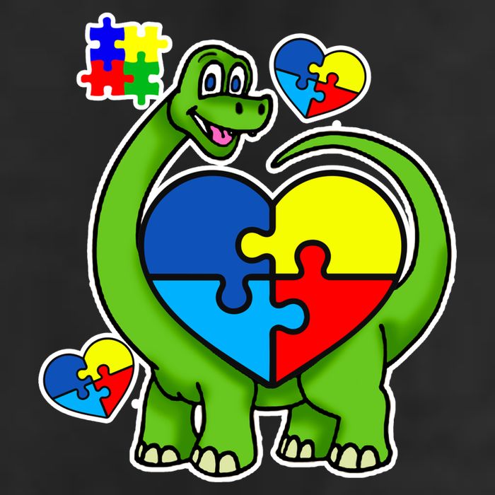 Cute Autism Dino Puzzle Piece Heart Adult Drive Performance Visor