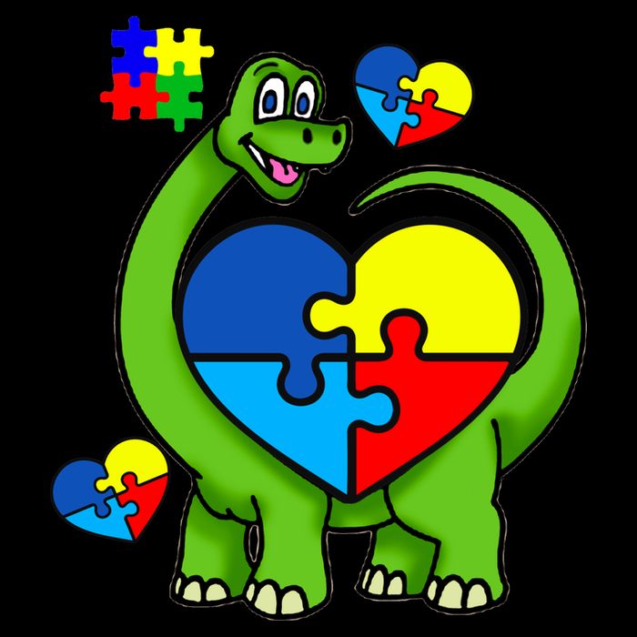 Cute Autism Dino Puzzle Piece Heart Mug