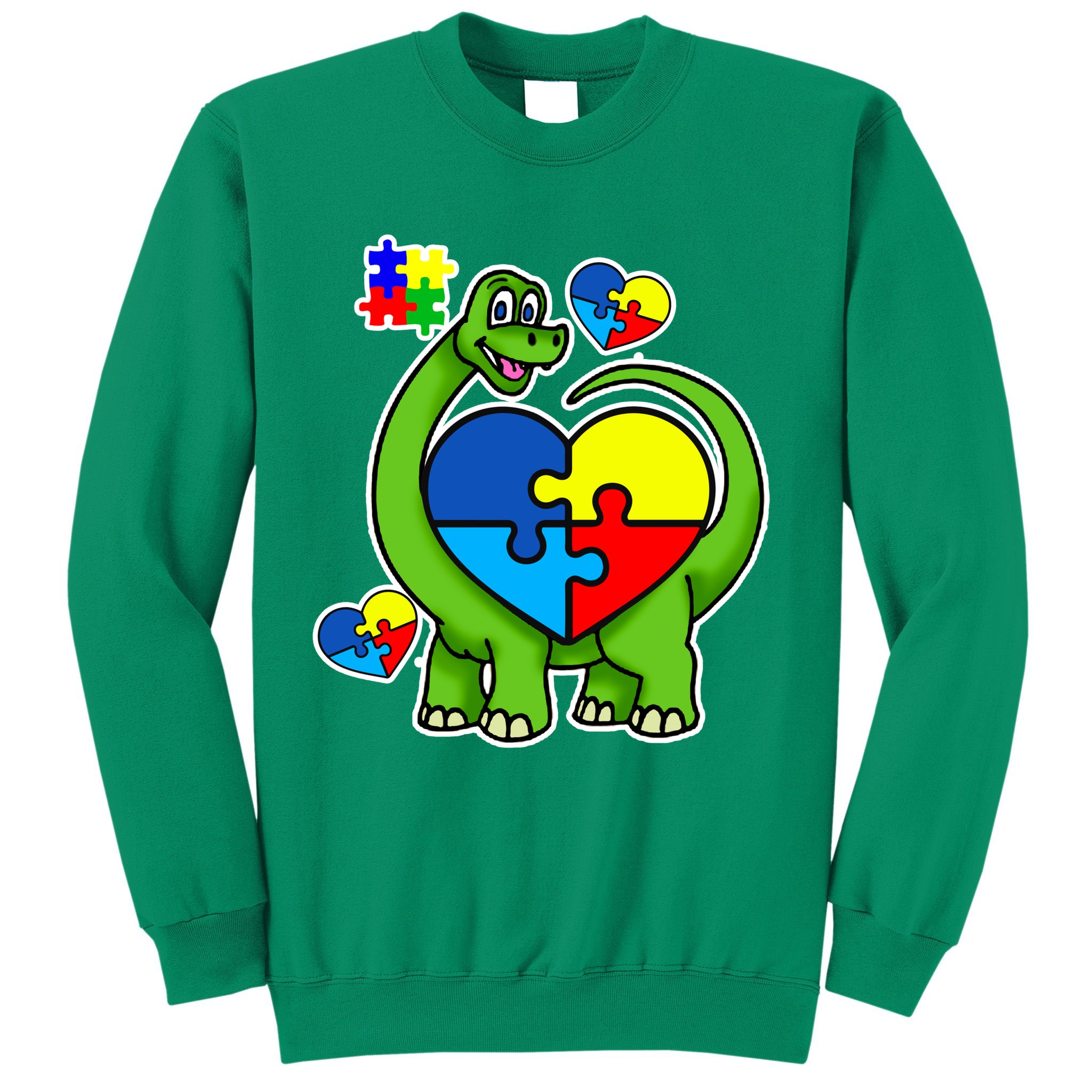 Cute Autism Dino Puzzle Piece Heart Sweatshirt