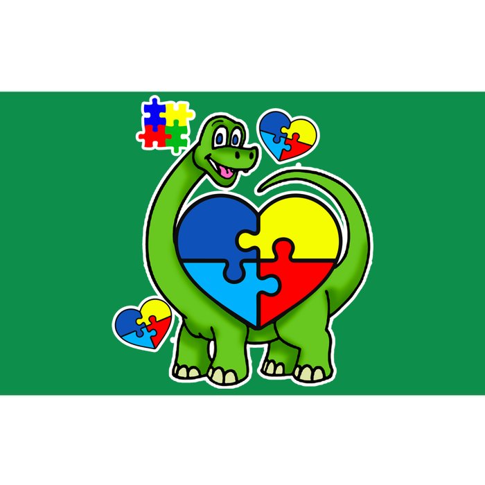 Cute Autism Dino Puzzle Piece Heart Bumper Sticker