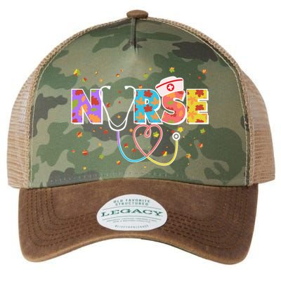 Cute Autumn Fall Patterns Nurse Legacy Tie Dye Trucker Hat