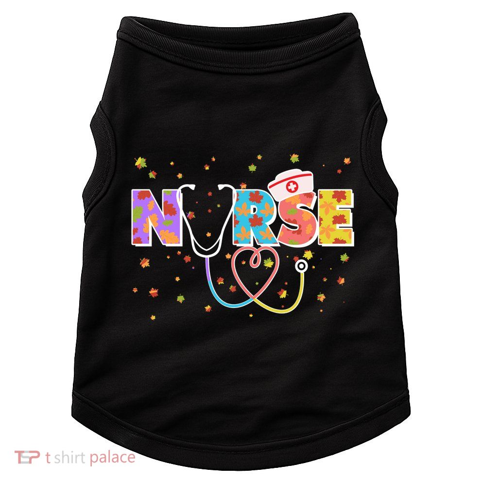 Cute Autumn Fall Patterns Nurse Doggie Tank