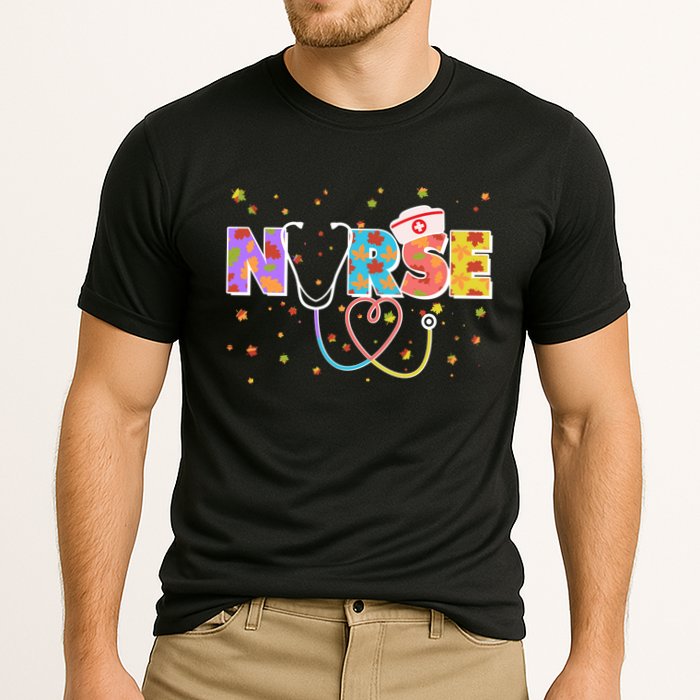 Cute Autumn Fall Patterns Nurse Performance Shirt