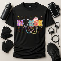 Cute Autumn Fall Patterns Nurse Performance Shirt