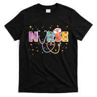 Cute Autumn Fall Patterns Nurse T-Shirt