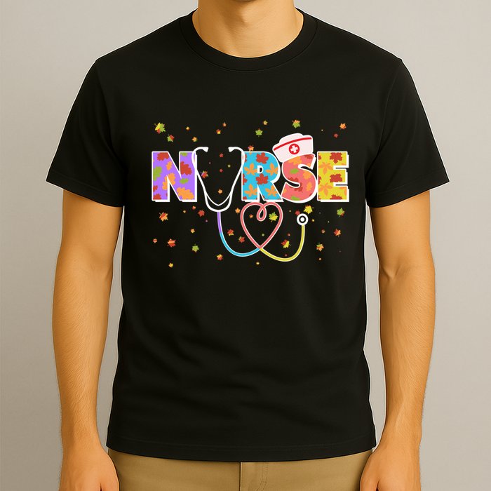 Cute Autumn Fall Patterns Nurse T-Shirt