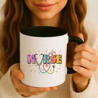 Cute Autumn Fall Patterns Nurse Mug