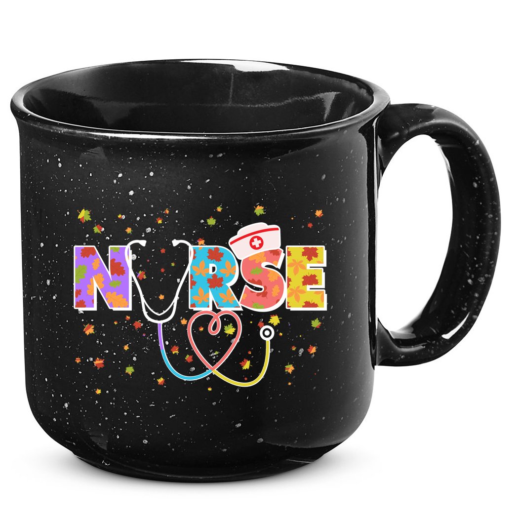 Cute Autumn Fall Patterns Nurse 15oz Campfire Ceramic Mug
