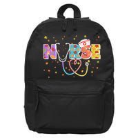 Cute Autumn Fall Patterns Nurse 16 in Basic Backpack